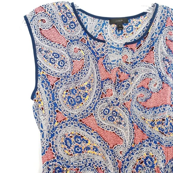 J. Crew Silk Paisley Smocked Waist Dress - Picture 2 of 10